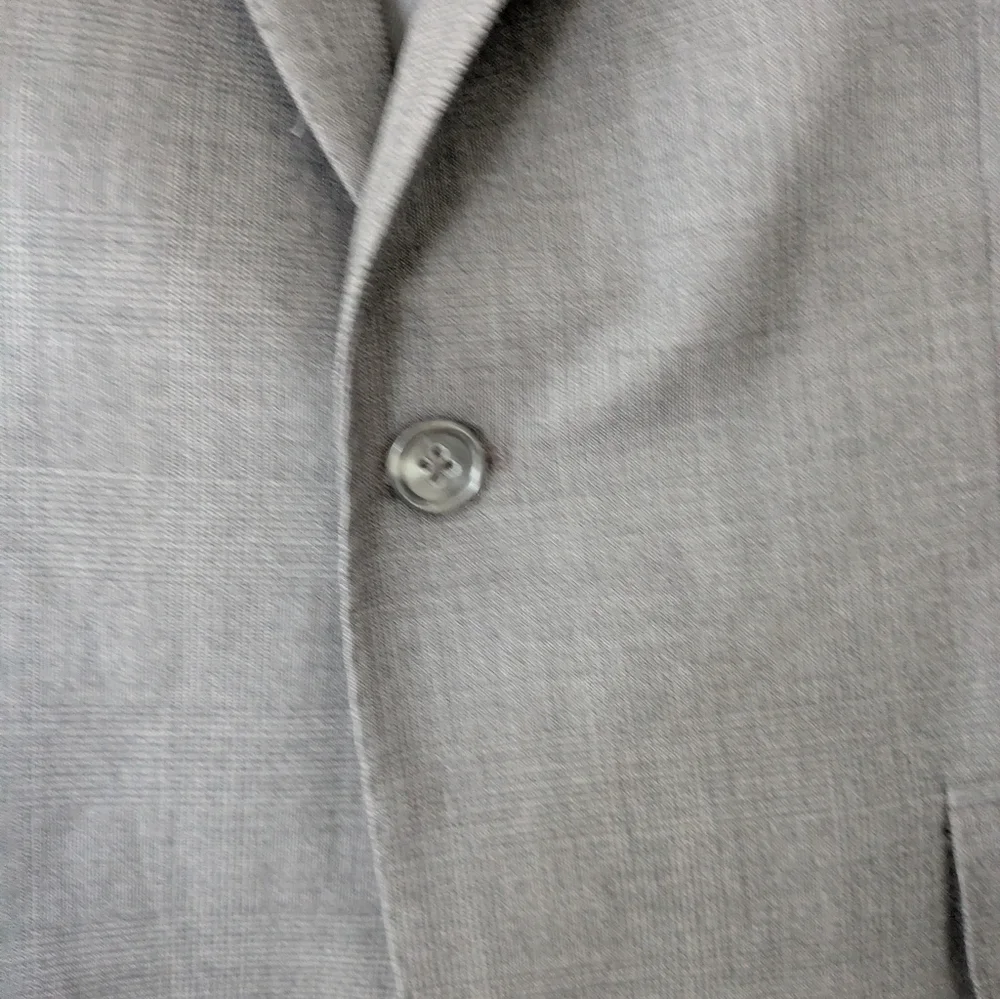 42R Banana Republic Tailored Fit Blazer Mens Grey Plaid Wool Sportcoat